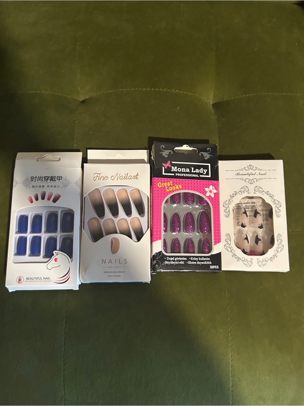 Professional Purple Glitter Press-On Nails Bundle